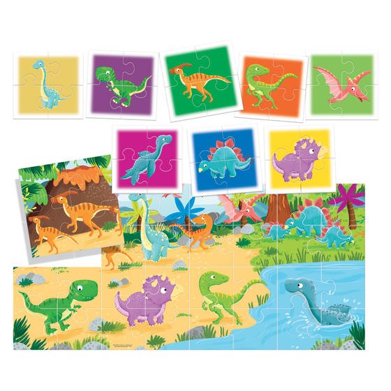 Puzzle Dinosauri Double-Face per Bambini | 8+1 Preistorico