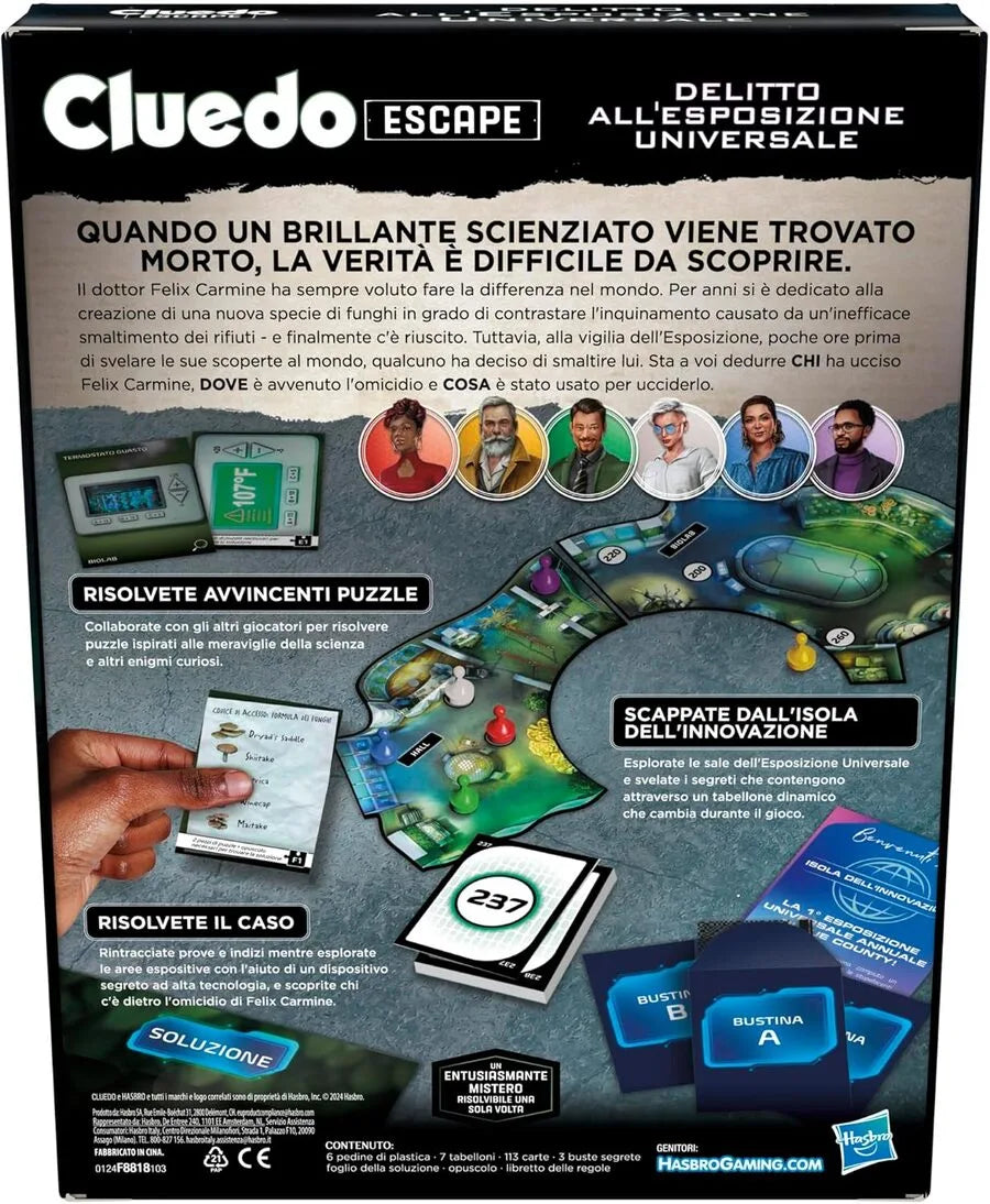 Cluedo Escape – Delitto all’Esposizione Universale - Hasbro Gaming | 26,7cm x 20cm x 4 cm