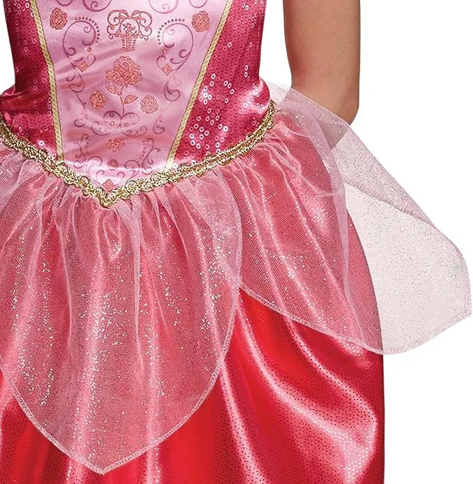 Costume ufficiale Aurora per bambine - Disney Princess | Taglie S (5-6) e M (7-8)