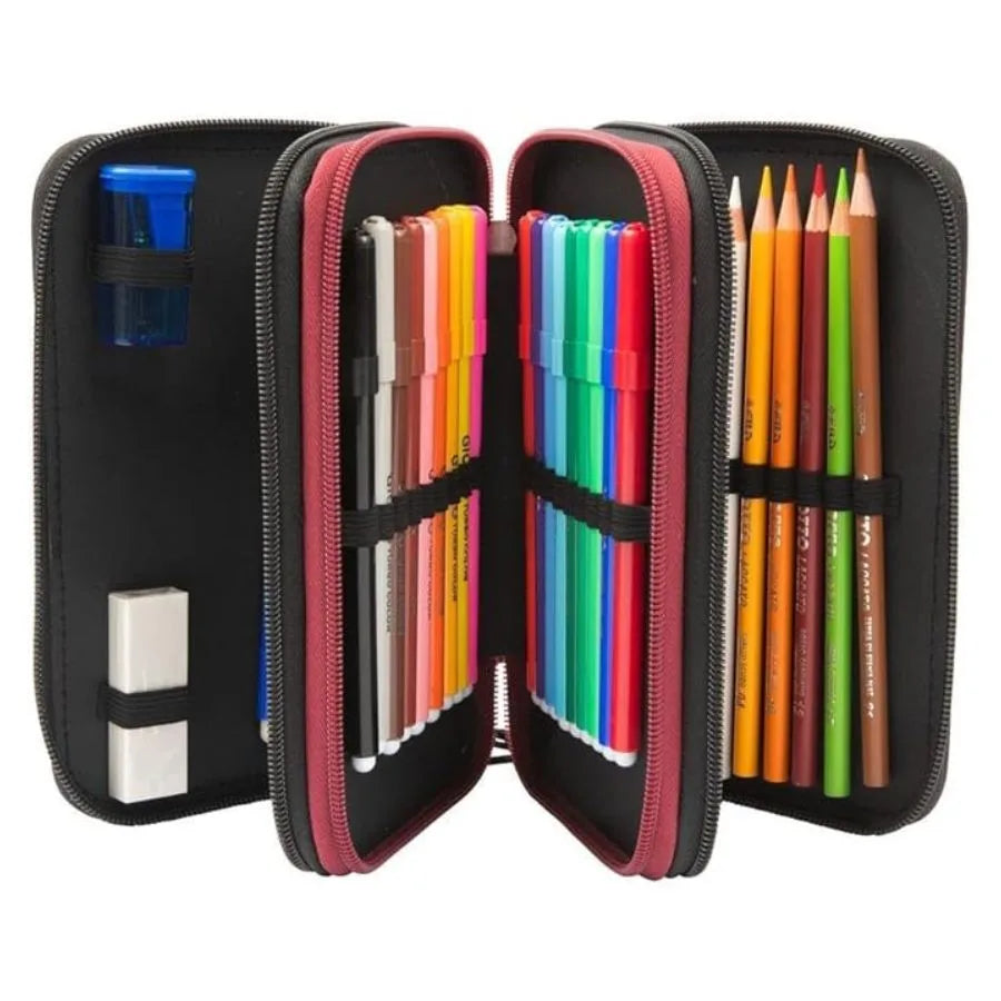 Astuccio 3 Zip Harry Potter – 3 Scomparti Accessoriati - Giochi Preziosi | 13cm x 6cm x 20cm