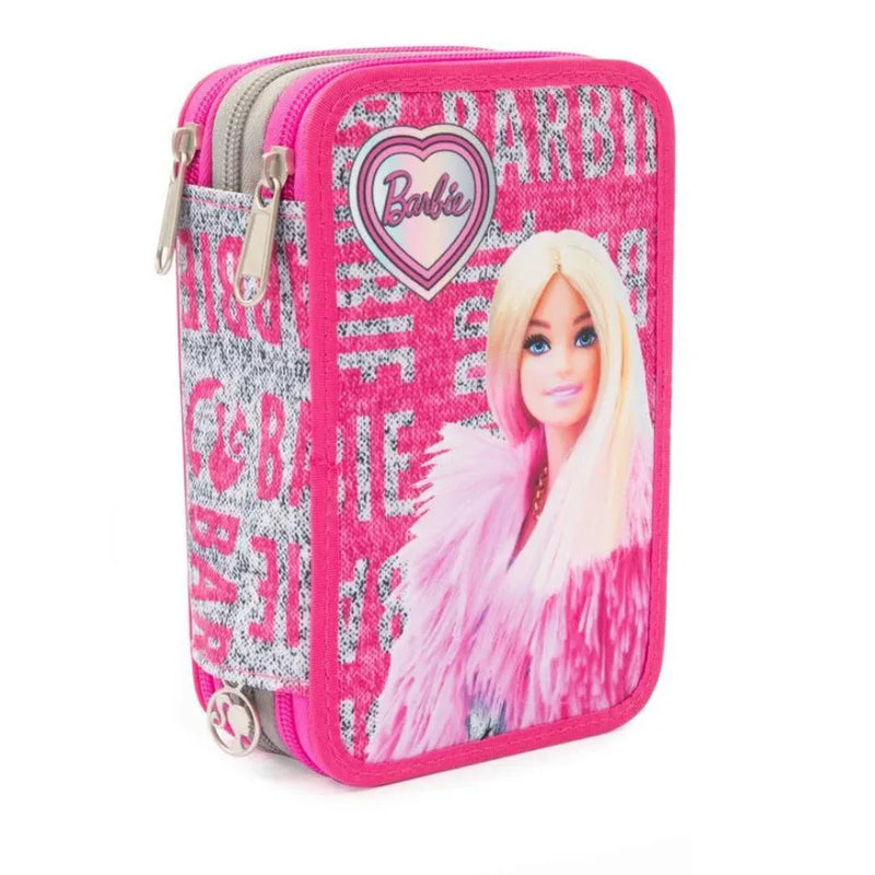 Astuccio Barbie 3 Zip – 3 Scomparti Accessoriati - Giochi Preziosi | 13cm x 6cm x 20cm