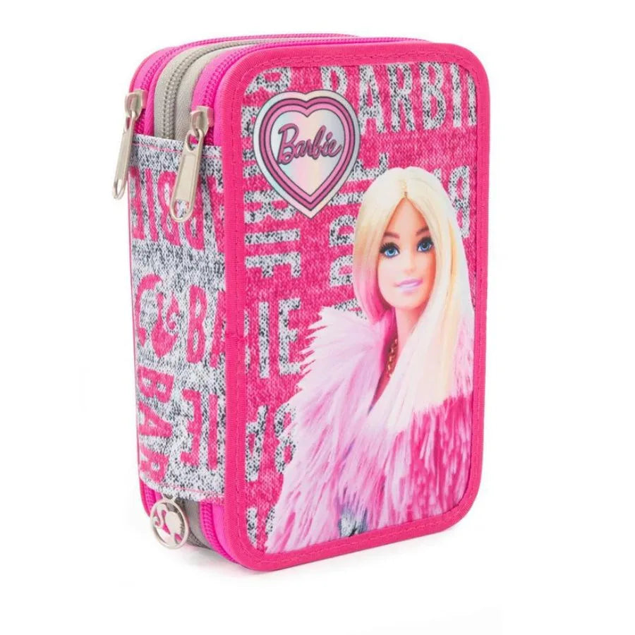 Astuccio Barbie 3 Zip – 3 Scomparti Accessoriati - Giochi Preziosi | 13cm x 6cm x 20cm