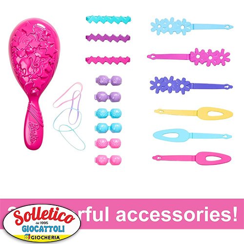 Hairstyle Capelli Arcobaleno - Barbie: Mattel (Testa per Acconciature / 20 Accessori Colorati / HMD88)