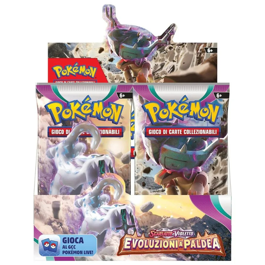 Booster Box Evoluzioni a Paldea – Pokémon TCG | 13,5cm x 7,5cm x 12cm