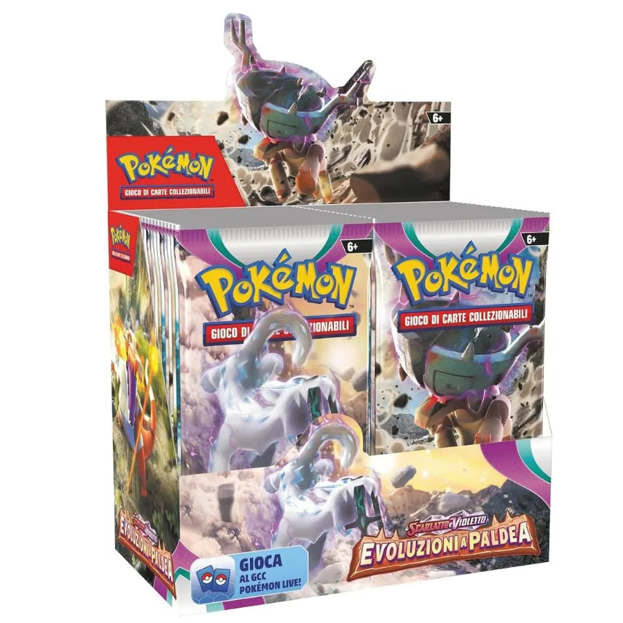 Booster Box Evoluzioni a Paldea – Pokémon TCG | 13,5cm x 7,5cm x 12cm