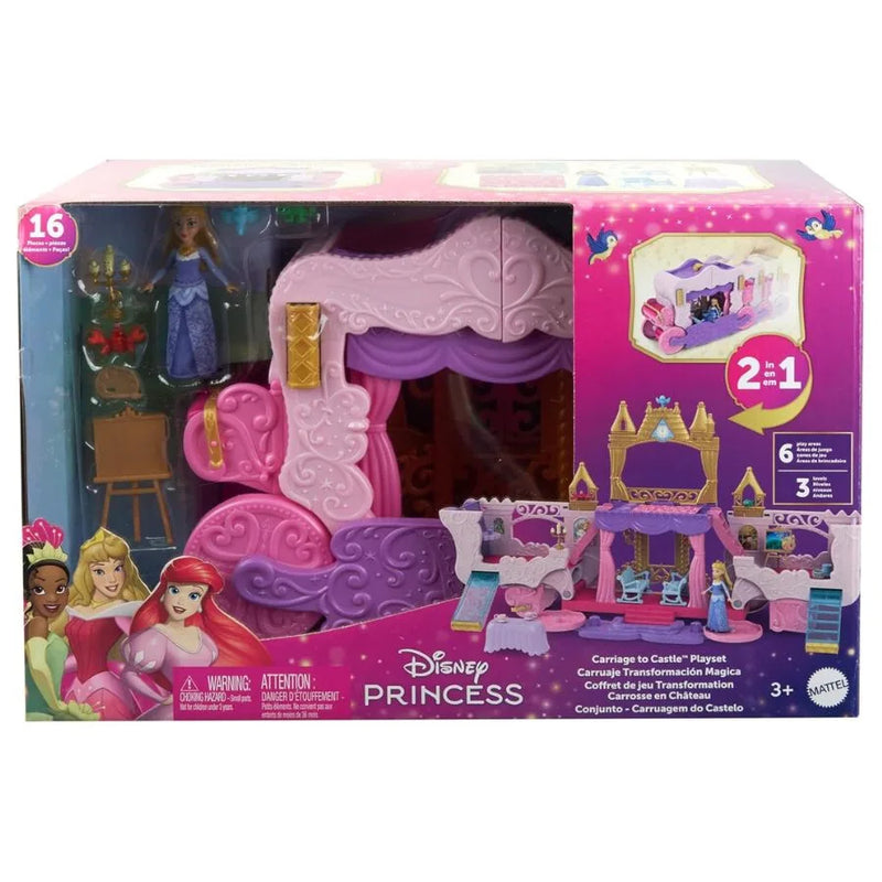 Castello Carrozza Disney Princess – Playset trasformabile - Mattel | 39cm x 14cm x 26cm