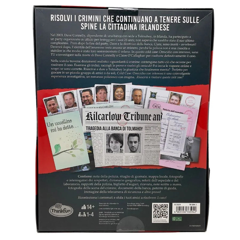 Cold Case: Delitto con interessi – Gioco investigativo - ThinkFun | 24cm x 2cm x 31cm