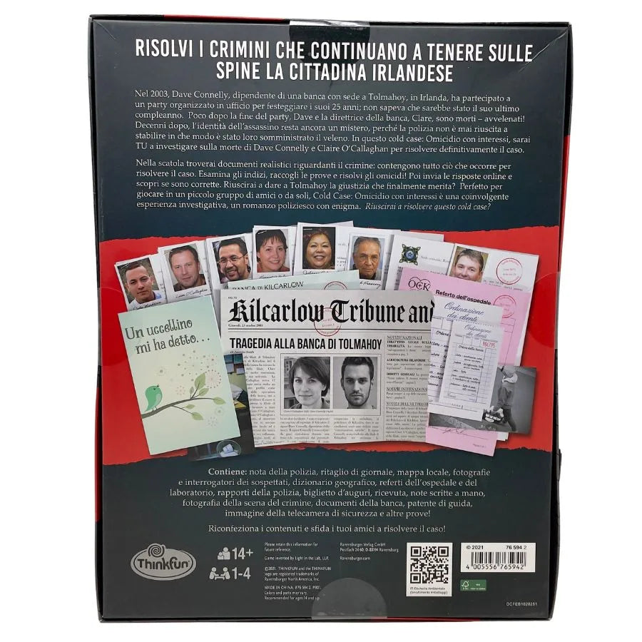 Cold Case: Delitto con interessi – Gioco investigativo - ThinkFun | 24cm x 2cm x 31cm