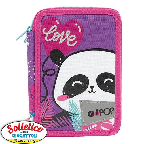 Astuccio 3 Zip Pandastic - GoPop: Il compagno di avventure perfetto per la tua scuola!