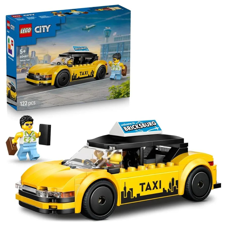 LEGO City Taxi Giallo 60487 – Set Auto con 2 Minifigure - LEGO | 19cm x 14cm x 4,5cm