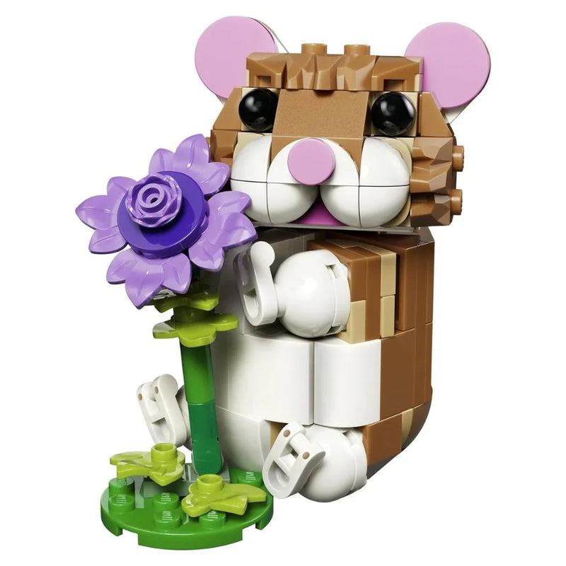 LEGO Simpatico Criceto con Fiore – Animale Trasformabile in Riccio o Aquila - LEGO Creator 3 in 1 | 15cm x 14cm x 4,5cm