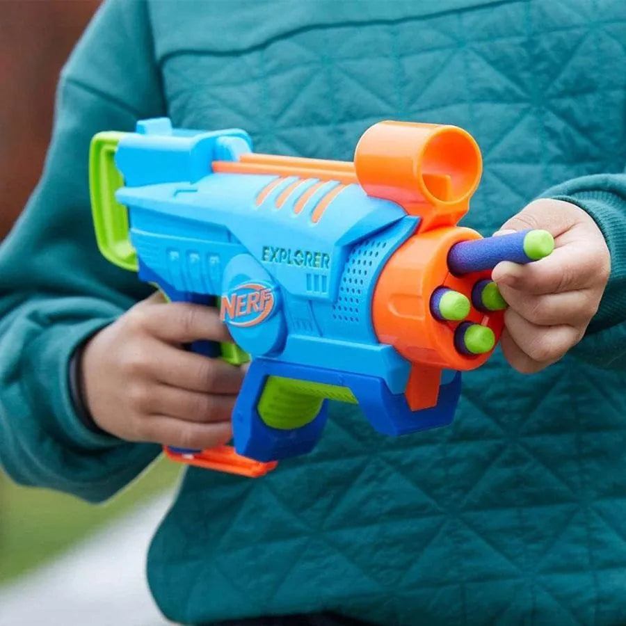 Nerf Elite Junior Explorer – Blaster con 8 Dardi - Hasbro | 30,5cm x 7cm x 23cm