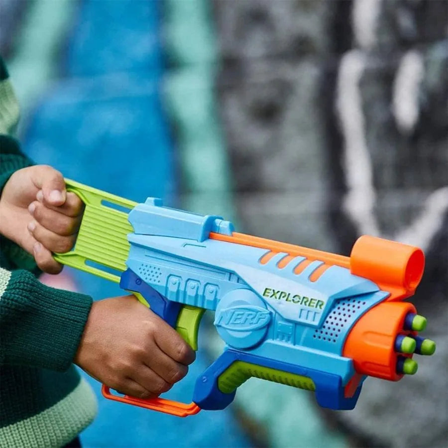 Nerf Elite Junior Explorer – Blaster con 8 Dardi - Hasbro | 30,5cm x 7cm x 23cm