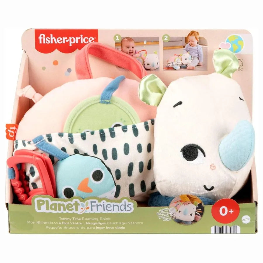 Peluche sensoriale Baby Rino – Peluche per i neonati - Fisher Price | 27cm x 12cm x 16cm