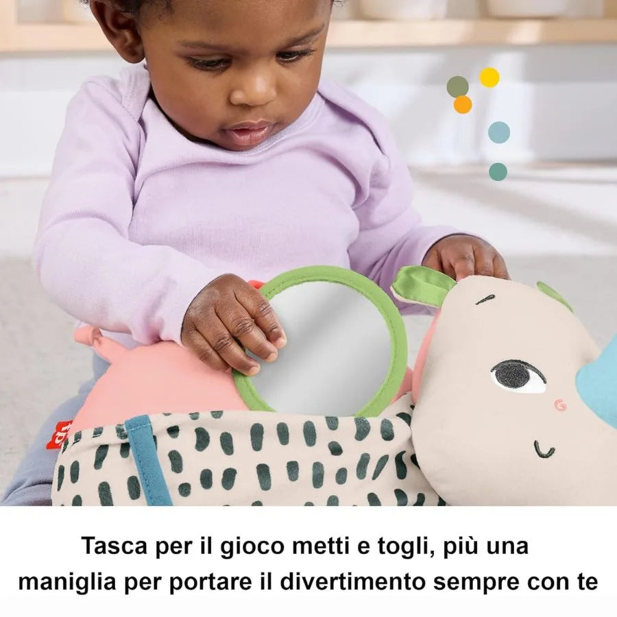 Peluche sensoriale Baby Rino – Peluche per i neonati - Fisher Price | 27cm x 12cm x 16cm