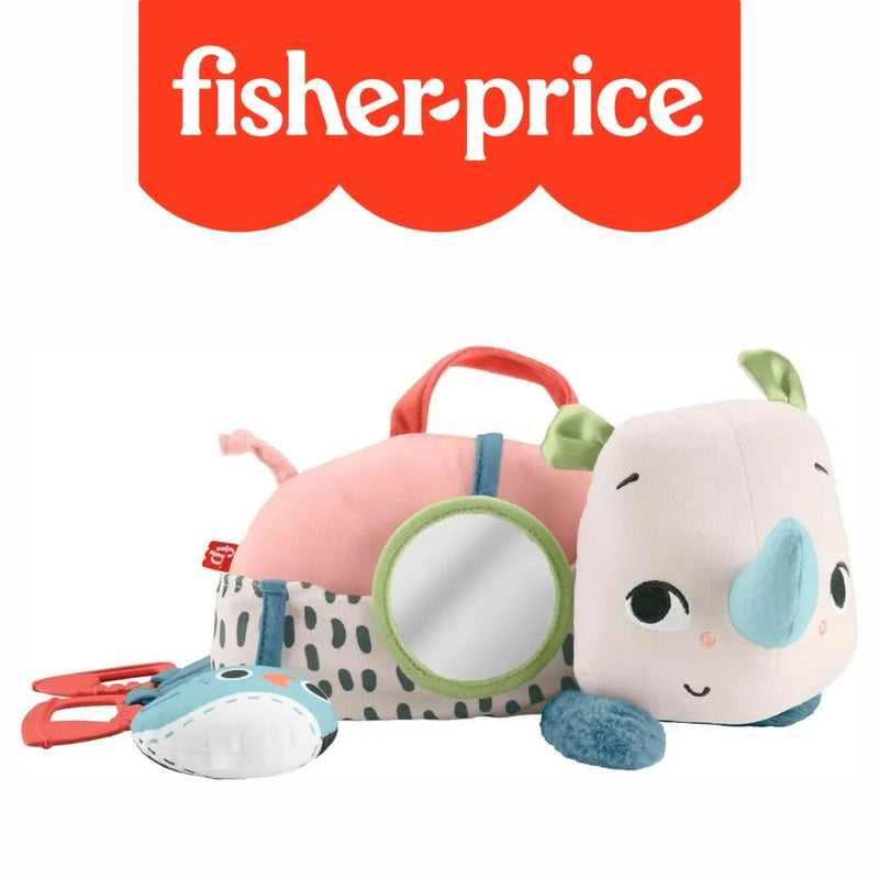 Peluche sensoriale Baby Rino – Peluche per i neonati - Fisher Price | 27cm x 12cm x 16cm
