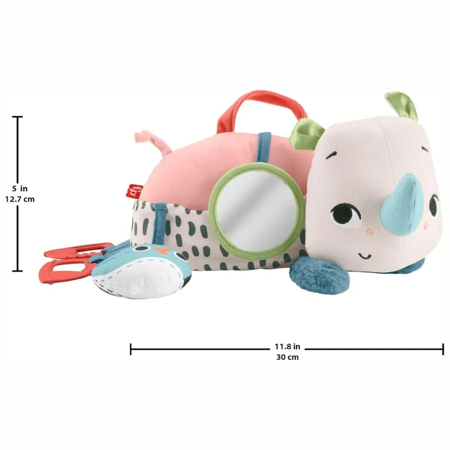 Peluche sensoriale Baby Rino – Peluche per i neonati - Fisher Price | 27cm x 12cm x 16cm