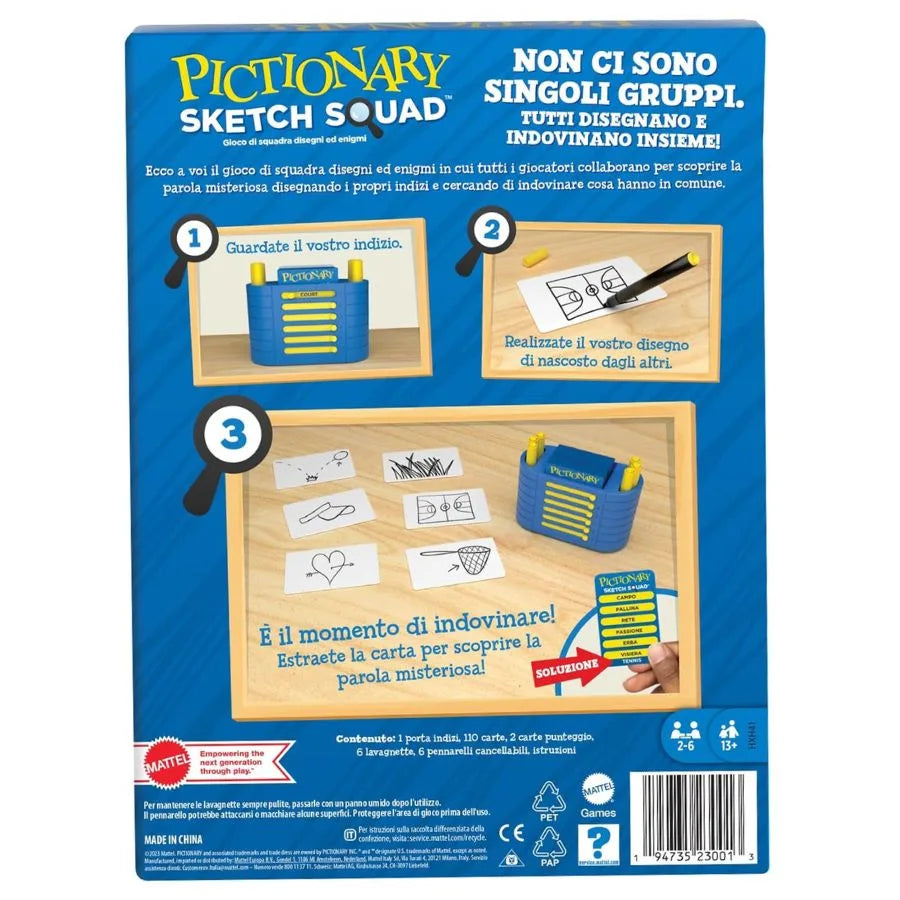 Pictionary Sketch Squad – Gioco da tavolo - Mattel Games | 20cm x 6cm x 27cm