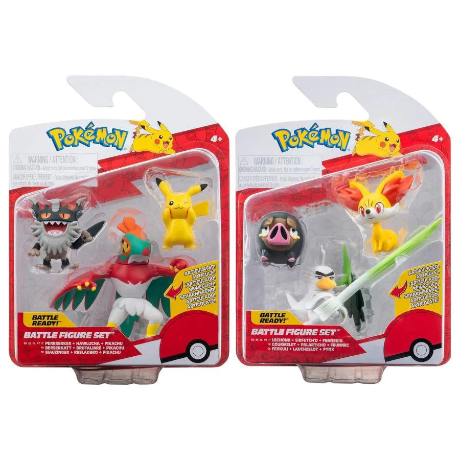 Pokemon Battle Figure Pack da 3 – Set Personaggi Pokemon - Jazwares | 12cm x 7cm x 13cm