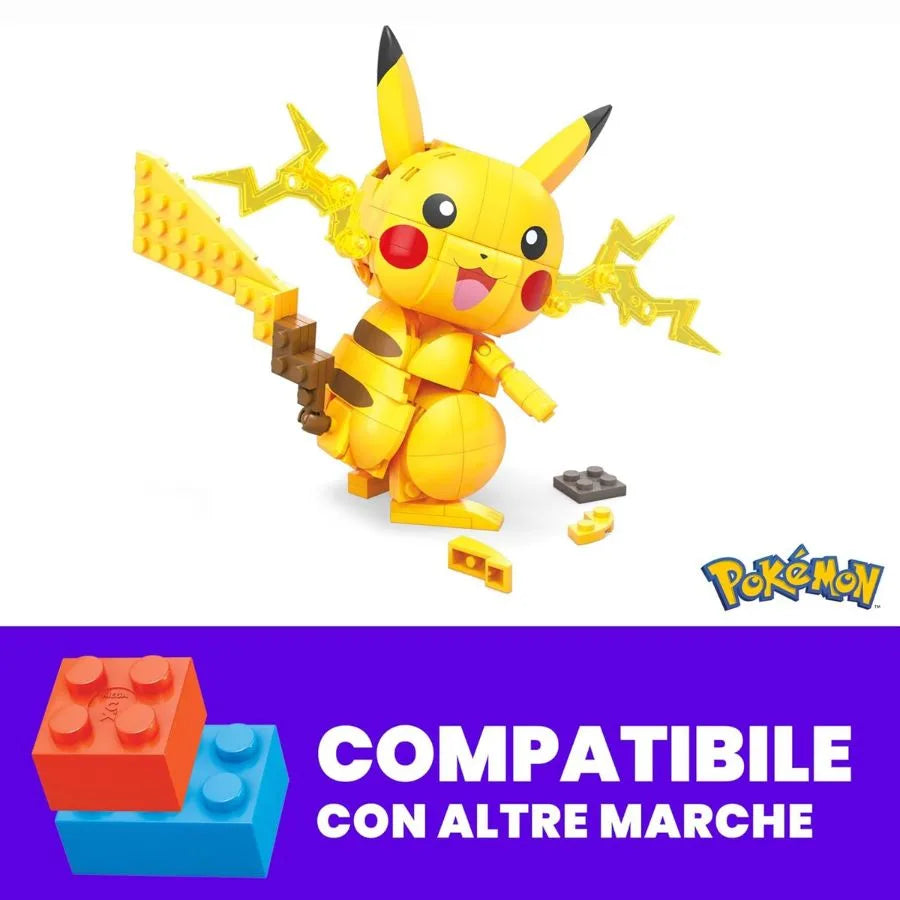 Pokémon Pikachu Assemblabile – Set Costruzioni 211 pezzi – MEGA | 26cm x 5cm x 26cm