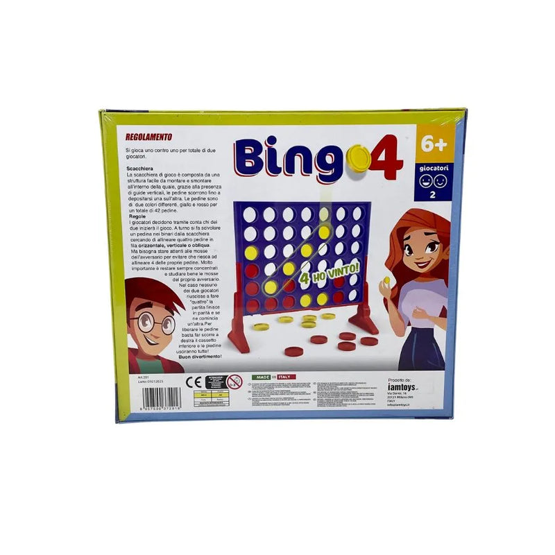 Bingo 4 – Gioco da Tavolo per 2 Giocatori – Iamtoys | 25cm x 6cm x 28cm