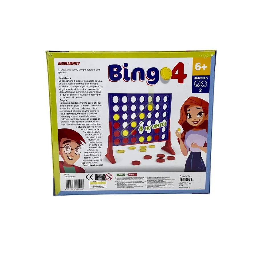 Bingo 4 – Gioco da Tavolo per 2 Giocatori – Iamtoys | 25cm x 6cm x 28cm