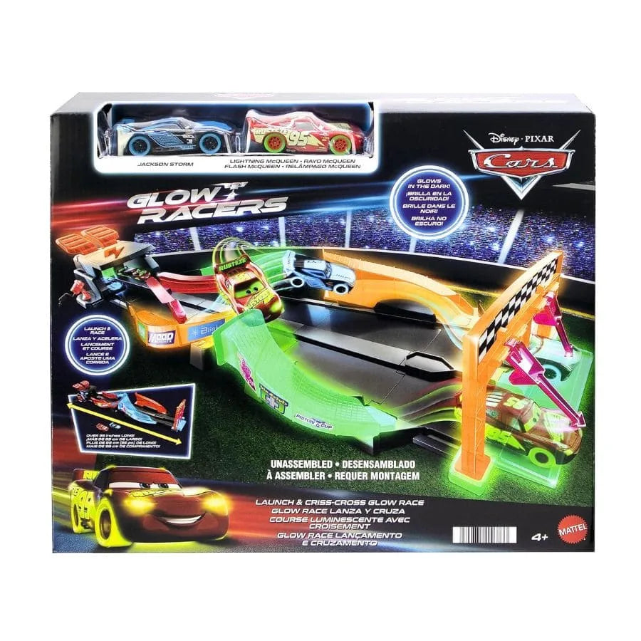 Disney Pixar Cars – Pista Fluo Incrociata - Mattel | 93cm x 25cm x 16cm