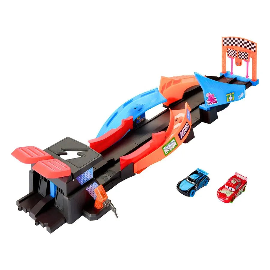 Disney Pixar Cars – Pista Fluo Incrociata - Mattel | 93cm x 25cm x 16cm