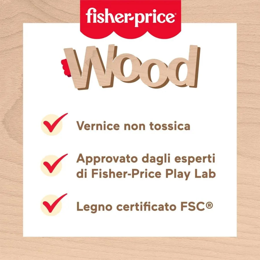 Tavolino Musicale in Legno – Giocattolo musicale educativo - Fisher Price | 35cm x 10cm x 24cm