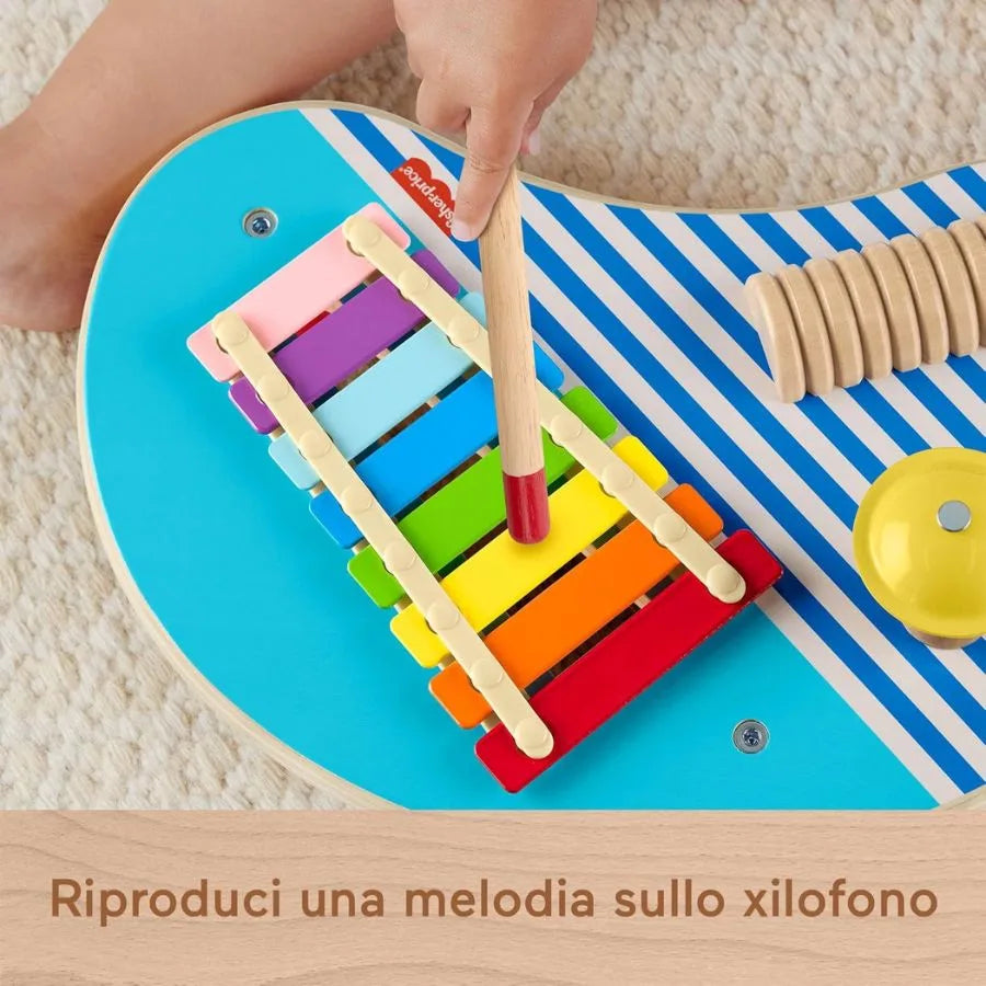 Tavolino Musicale in Legno – Giocattolo musicale educativo - Fisher Price | 35cm x 10cm x 24cm
