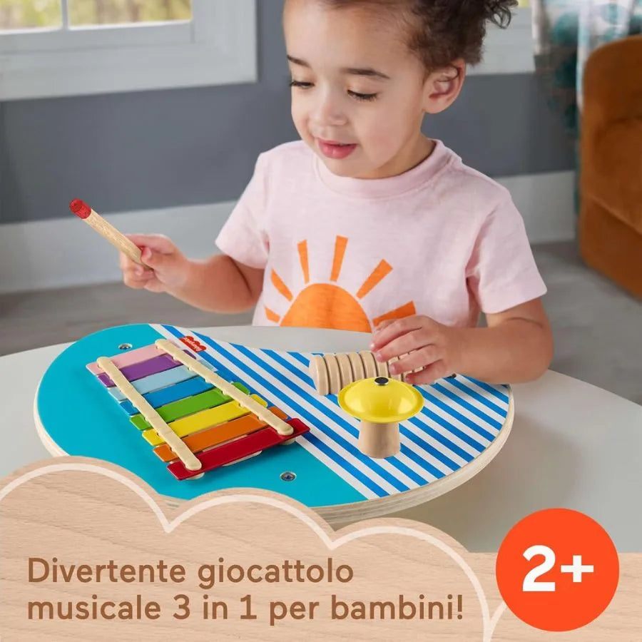 Tavolino Musicale in Legno – Giocattolo musicale educativo - Fisher Price | 35cm x 10cm x 24cm