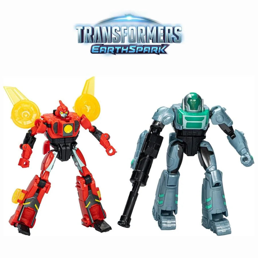 Terran Twitch e Robby Malto – Transformers EarthSpark Combine & Convert - Hasbro | 23cm x 6,5cm x 20cm