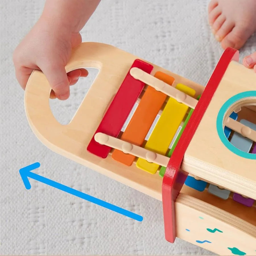 Xilofono Giocattolo in Legno – Banco Musicale Educativo - Fisher-Price | 24cm x 15cm x 14cm
