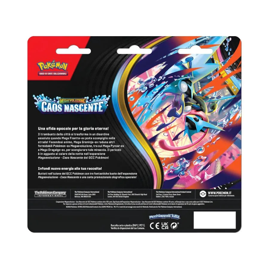 Blister Megaevoluzione Caos Nascente - Blister promozionale - Pokémon TCG | 19cm x 1cm x 18cm