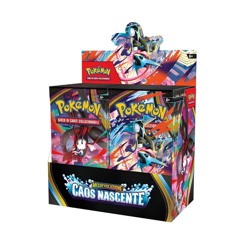 Booster Box Caos Nascente - 36 Bustine - Pokémon TCG | 13,5cm x 7,5cm x 12cm