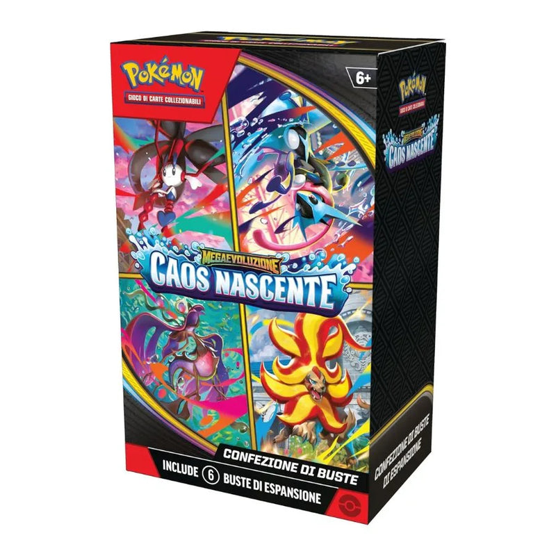 Booster Box Caos Nascente - 6 Bustine espansione - Pokémon TCG | 7,5cm x 5cm x 12cm