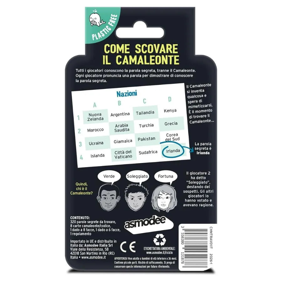 Il Camaleonte Travel - Gioco da Tavolo Tascabile - Asmodee | 9,5 cm x 2,5 cm x 13,5cm