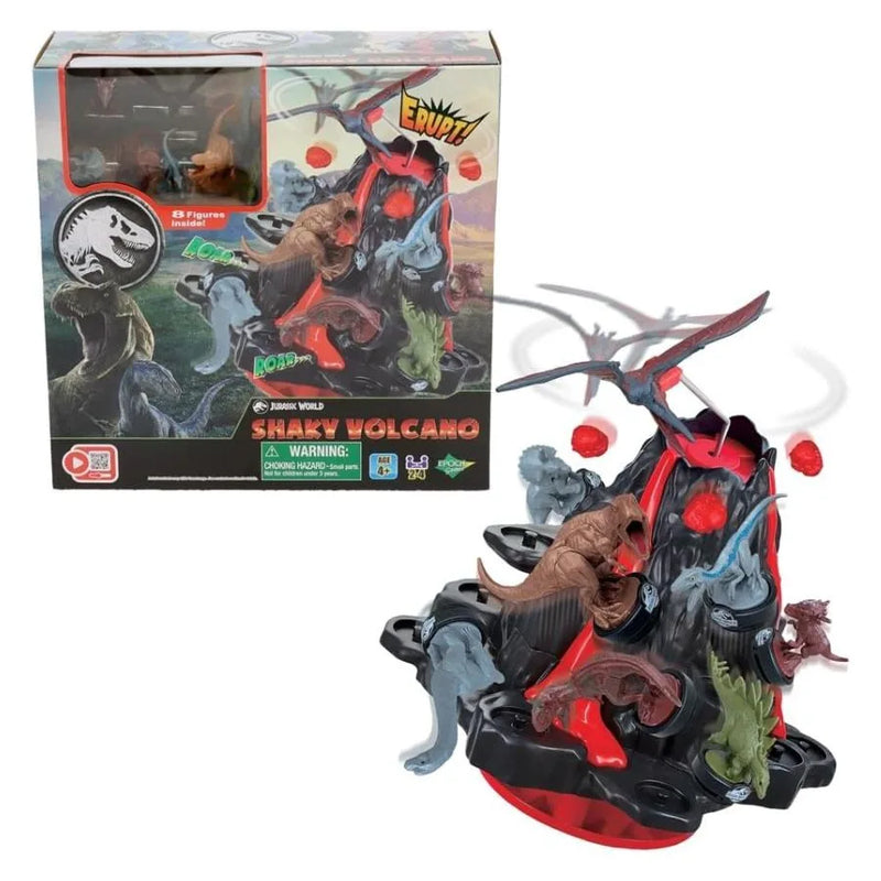 Jurassic World Shaky Volcano – Gioco d’Azione Interattivo con 8 Dinosauri - EPOCH Games | 25,5 cm x 10 cm x 25,5 cm