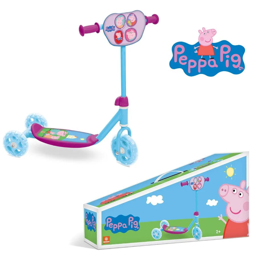 Monopattino 3 Ruote Peppa Pig – Doppia ruota posteriore - Mondo | 57cm x 26cm x 60cm