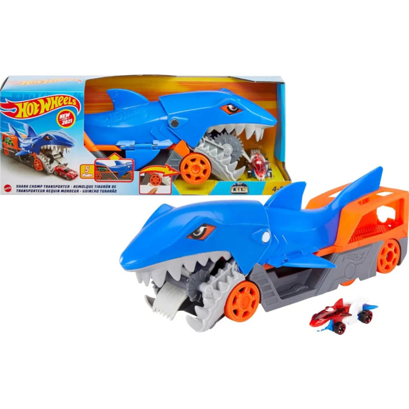 Hot Wheels Trasportatore Squalo – Playset con Macchina - Mattel | 35cm x 8cm x 13cm