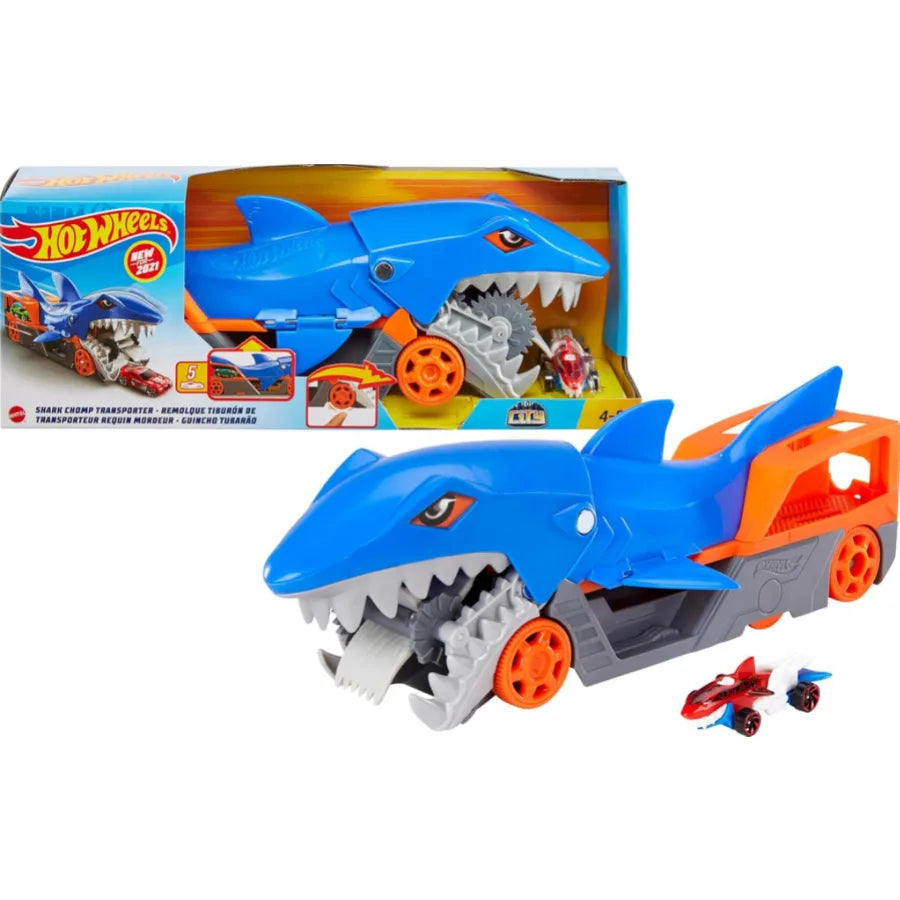 Hot Wheels Trasportatore Squalo – Playset con Macchina - Mattel | 35cm x 8cm x 13cm