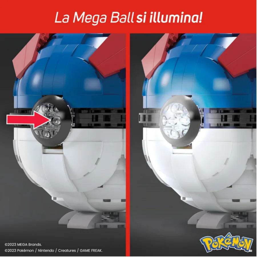 Mega Ball Pokémon Costruibile con Luci – 299 Pezzi