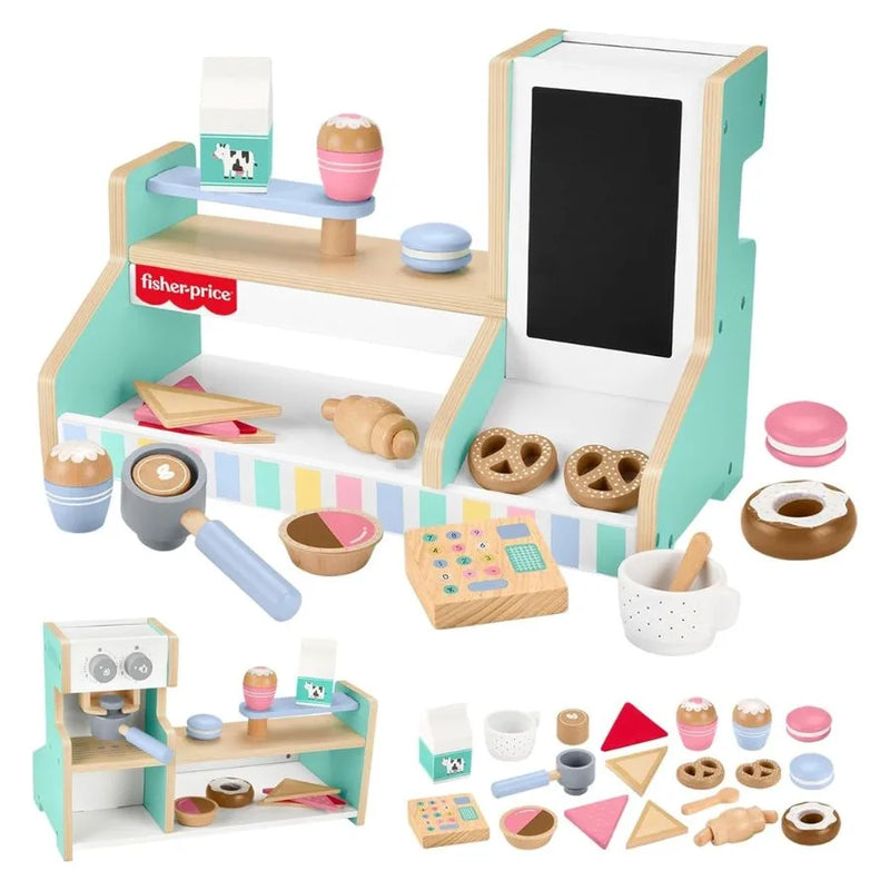 Set caffetteria in Legno – Gioco di ruolo educativo - Fisher Price | 45cm x 9cm x 27cm