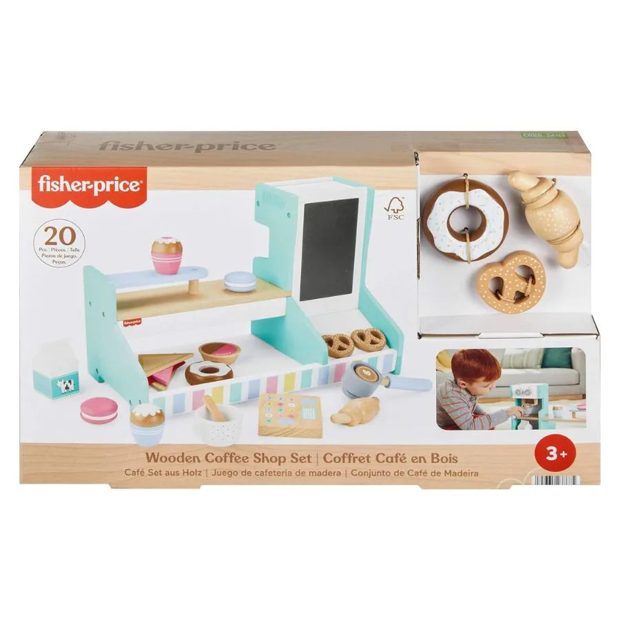 Set caffetteria in Legno – Gioco di ruolo educativo - Fisher Price | 45cm x 9cm x 27cm
