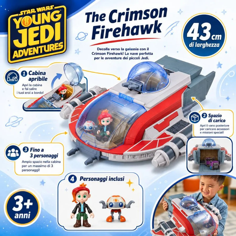 The Crimson Firehawk – Nave Star Wars Young Jedi Adventures - Hasbro | 43cm x 10,2cm x 31,8cm